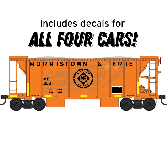 DC-003 Morristown & Erie Ballast Hopper Decal Set (4 cars)